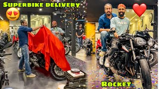 Finally leli New Superbike ki Delivery for our New Ride ❤️ khushi ka thikana nahi raha hamara 😍