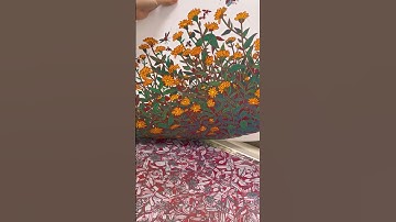 5th layer “Calendula” reduction linocut #printmaking