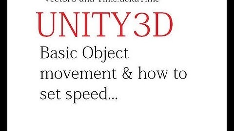 Unity C# Tutorial - Horizontal Movement & Setting Speed HD/HQ Commentary