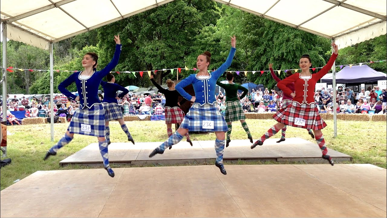 Scottish champions in Highland Fling dance competition at 2024 Drumtochty Highland Games Scotland