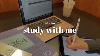 Study with me!  Studying on Campus (20 min study session) | Lofi chill music + real sounds!