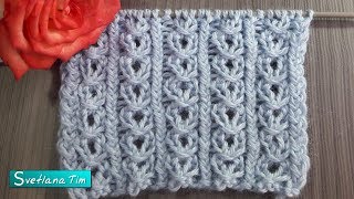 Очень простой Узор Вертикальная Цепочка. Вязание спицами # 690 Очень простой Узор Вертикальная Цепочка. Вязание спицами # 690