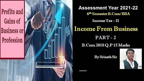 Income From Business (A.Y 2021-22) in Kannada PART 3 - B.Com 2018 Question Paper 15 Marks