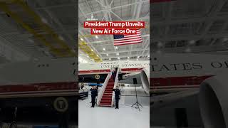 Trump unveils new Air Force One. Boeing VC-25B Bridge. Qatar's $400 million gift. #airforce #trump