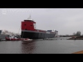 Grootste schip ooit te water gelaten bij Koninklijke Niestern Sander in Delfzijl