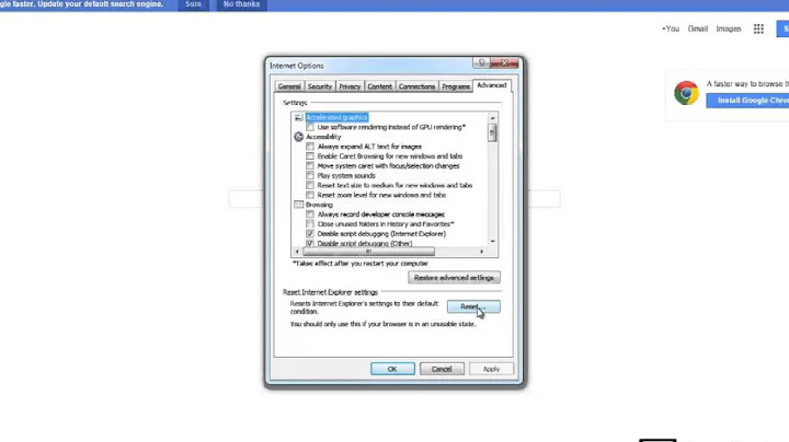 How to Reset Internet Explorer Settings