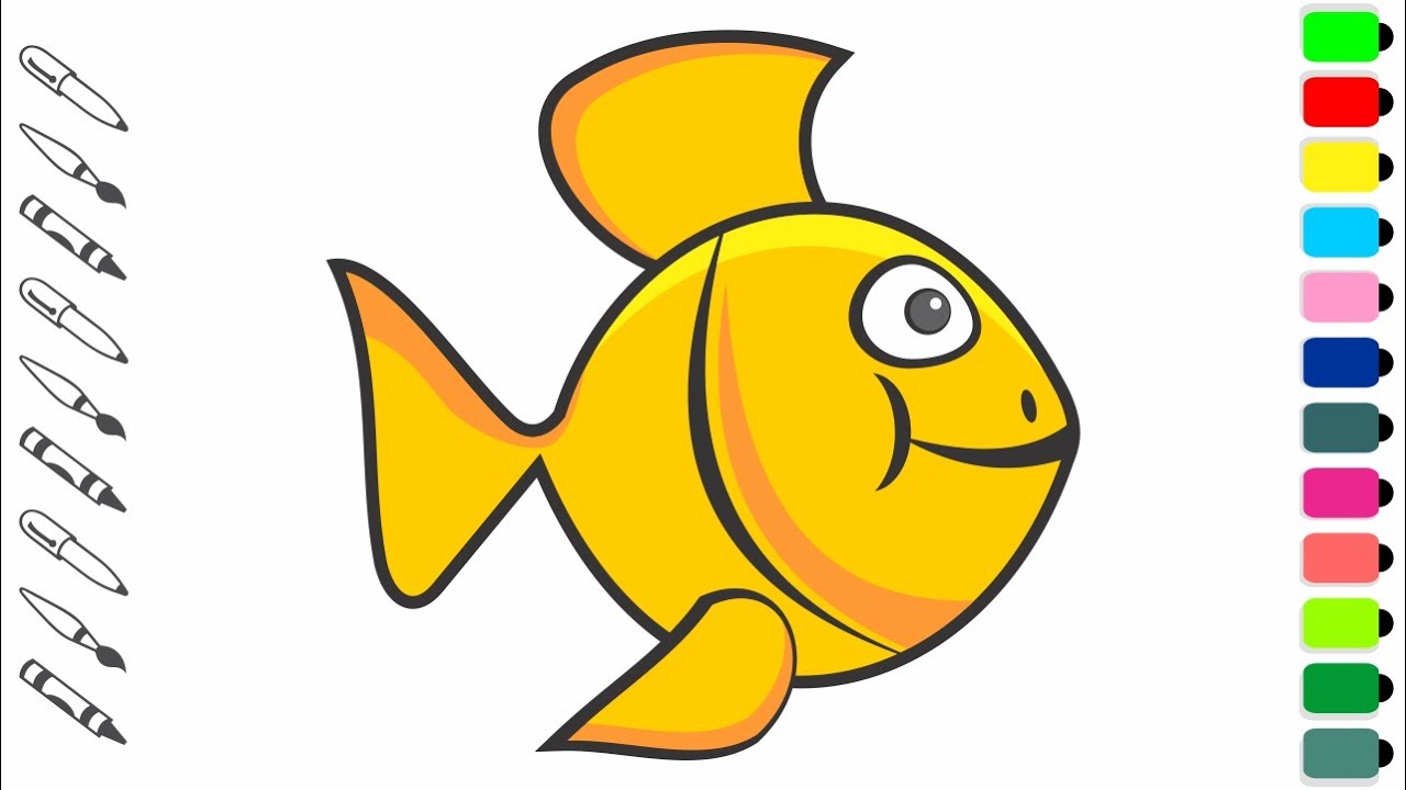 Fish Cartoon Drawing | CorelDraw Tutorial | Cartoon Drawing - YouTube