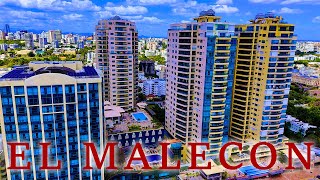 Un dia en EL MALECON de Santo Domingo 2024 | Drone Tour 4k
