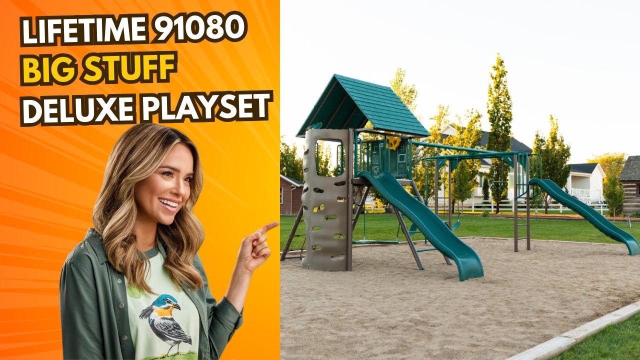 Lifetime Double Slide Deluxe Playset With Monkey Bars 91080