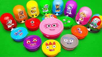 Rainbow Eggs: Looking Pinkfong, Cocomelon, Numberblocks, Alphablocks SLIME Dinosaur Eggs Coloring!