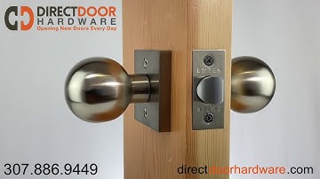 Emtek Orb Modern Door Knob with Square Rosette in Satin Nickel