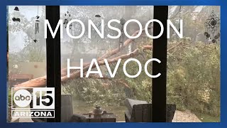 Gilbert neighborhood cleaning up after monsoon storm