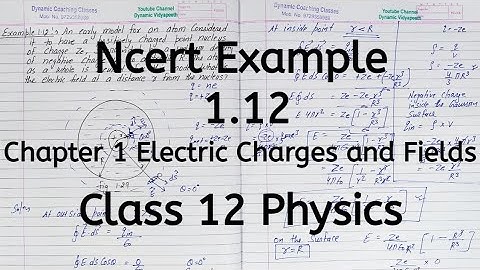 Ncert Example 1.12, Chapter 1, Electric Charges and Fields, Class 12 Physics