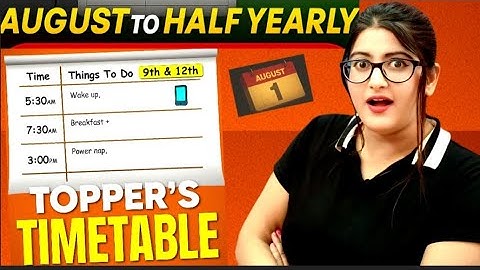 Class 12 Toppers Timetable | Score 95% In Halfyearly Exam | Study timetable 