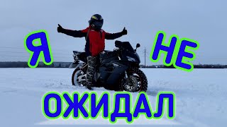 Зимой на спортбайке по полю