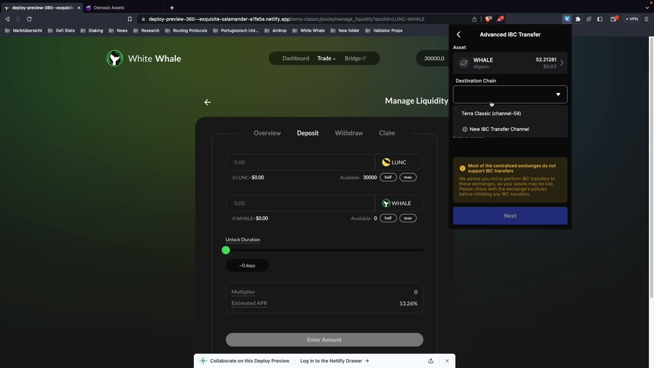 Bridge WHALE from Migaloo to Luna Classic Tutorial