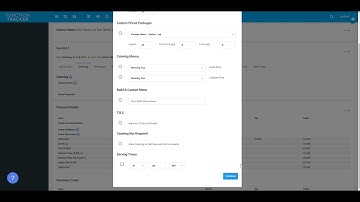 Adding a Basic Catering Package to a Event in Function Tracker
