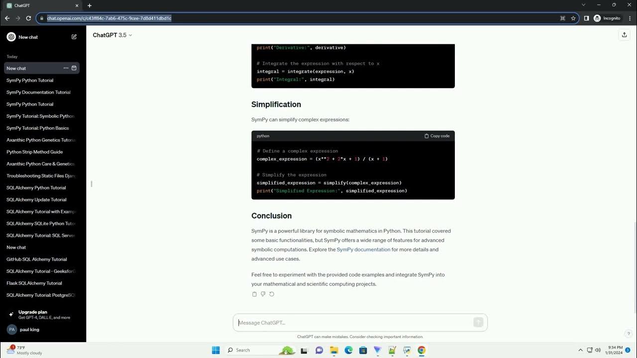 sympy python example - YouTube