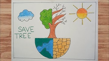 Save tree drawing poster /Save trees 🌳  Drawing /Save tree save earth #savetreedrawing #savetrees 