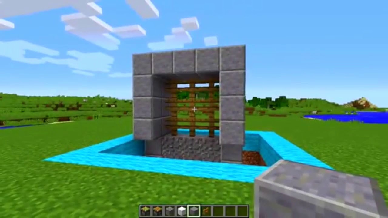 Comment Faire Une Porte De Chateau Automatique Minecraft Youtube