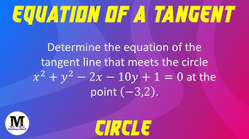 5 | Circles | Equation Of A Tangent - Worked Out Problem