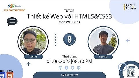 TUTOR "Thiết kế Web với HTML5&CSS3" | FPOLY | BY NTĐ