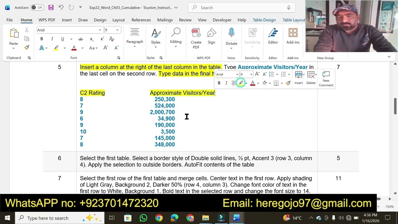 Exp22_Word_Ch03_Cumulative - Tourism | Exp22 Word Ch03 Cumulative - Tourism | 