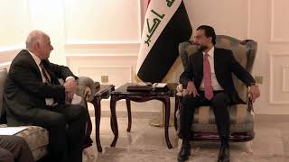 لقاء رئيس البرلمان محمد الحلبوسي مع سفير دولة فلسطين احمد عقل