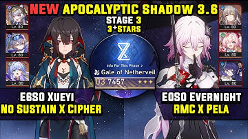 E6 Xueyi Carry & E0 Evernight Carry W/ RMC (3 Stars) NEW Apocalyptic Shadow 3 Honkai Star Rail 3.6