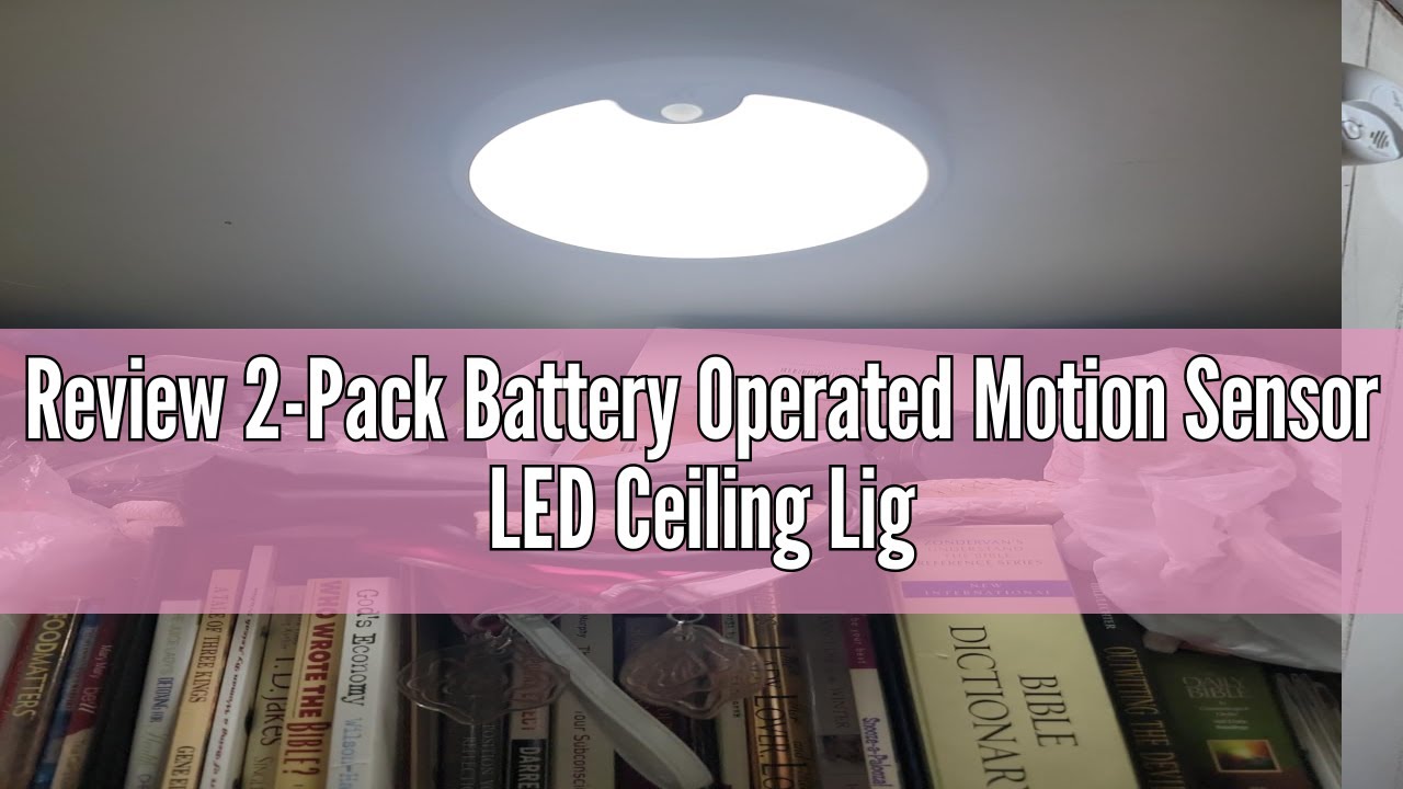 Review 2-Pack Battery Operated Motion Sensor LED Ceiling Light, 7.2inch ...
