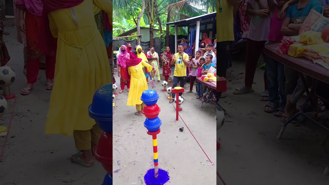 Can you break the pot with a soccer girl's shot with a bat gaming challenges with practical prizes