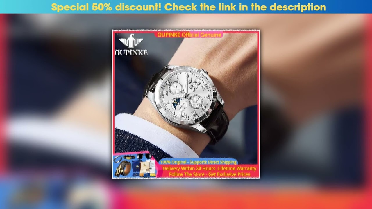 Must Buy OUPINKE 3300 Authentic Men Watch Luxury Automatic Mechanical Watch Advanced Leather Waterp