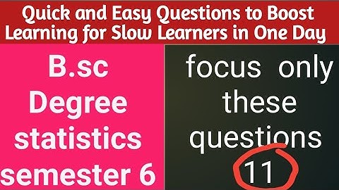 Important questions for semester 6// Applied statistics// B.sc Degree statistics//💯.