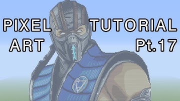 Minecraft Pixel Art Tutorial - Sub-Zero (Mortal Kombat X) Part 17