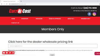 How to login to View Dealer Wholesale Pricing
