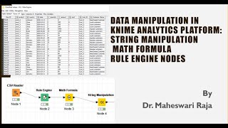 Data Manipulation|Knime|String Manipulation|Math Formula|Rule Engine|IoT Virtual Lab|Maheswari.R|VIT
