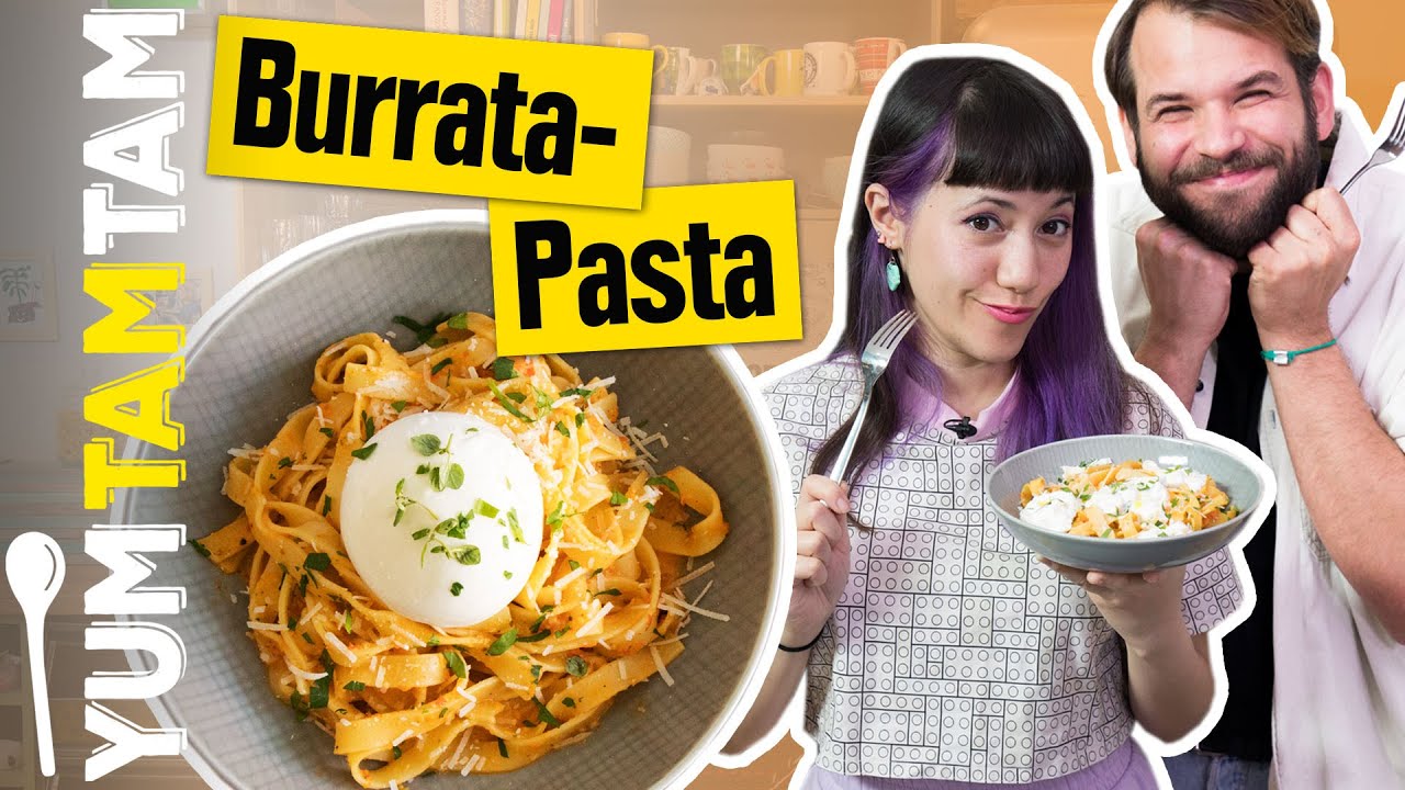Burrata-Pasta // Mit Paprikasoße // #yumtamtam