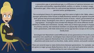 What is the meaning of GENERATION GAP?