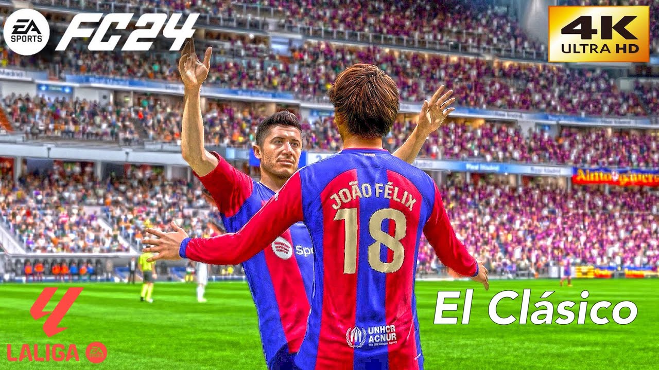 EA Sports FC 24, Barcelona vs Real Madrid Gameplay