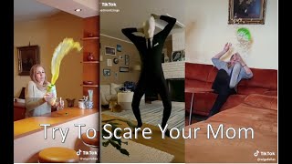 Scaring My Mom TikTok Compilation / funyy mom / مقالب اخافة الأم / scare cam / مقالب بالأم
