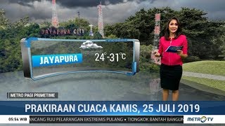 Prakiraan Cuaca Kamis, 25 Juli 2019