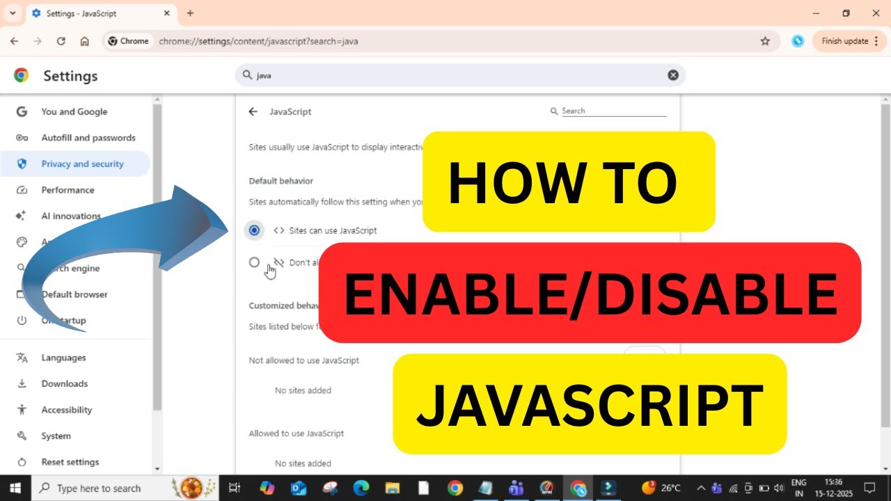 How to Manage JavaScript Settings in Chrome - YouTube