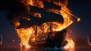 Ambience- Ancient Ship in Flames #ship #ambient #ancient #flame #pirates #sea #ocean #fire #burning