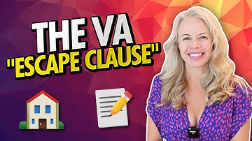 The VA Escape Clause - Important For a VA Mortgage Home Purchase For First Time Home Buyers 🏠