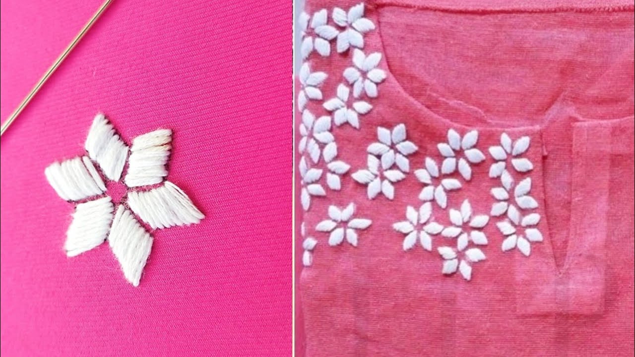 Women's Flared Magenta Embroidered Long Kurta