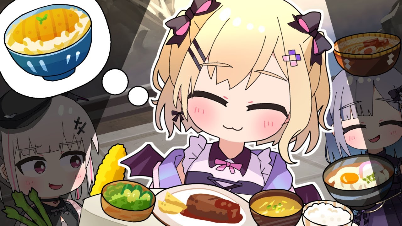 【手描き】かつ丼者の夢をみる食いしん坊な胡桃のあ【ぶいすぽっ！/花芽すみれ/胡桃のあ/空澄セナ】【マンガ動画/アニメ/VTuber】