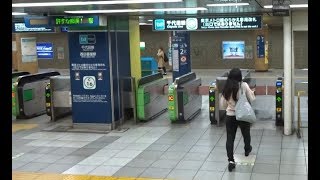 西日暮里駅にあるJR線と東京メトロ千代田線の直結改札口の風景