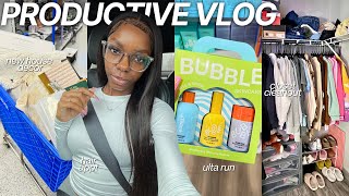 PRODUCTIVE VLOG  preparing to move, cleaning & decluttering my room, shopping, + closet cleanout!