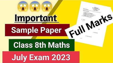 8th Math July  Sample Paper 2023-24 Full Solution in Punjabi and English