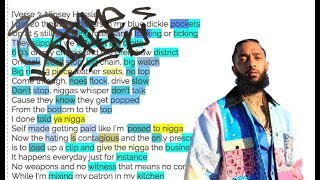 Rhyme Scheme // Gangsta's Life [Nipsey Hussle]